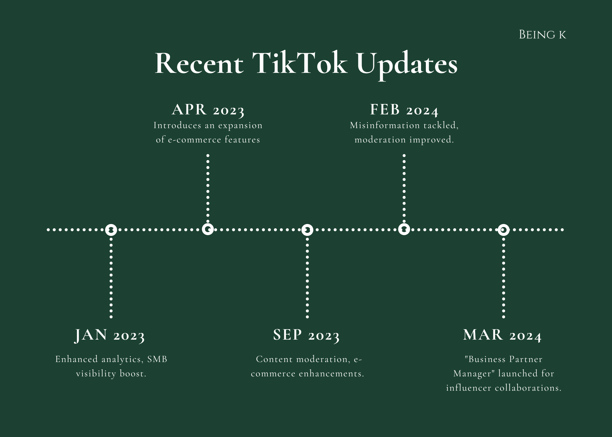 Infographic on some of the recent TikTok Updates